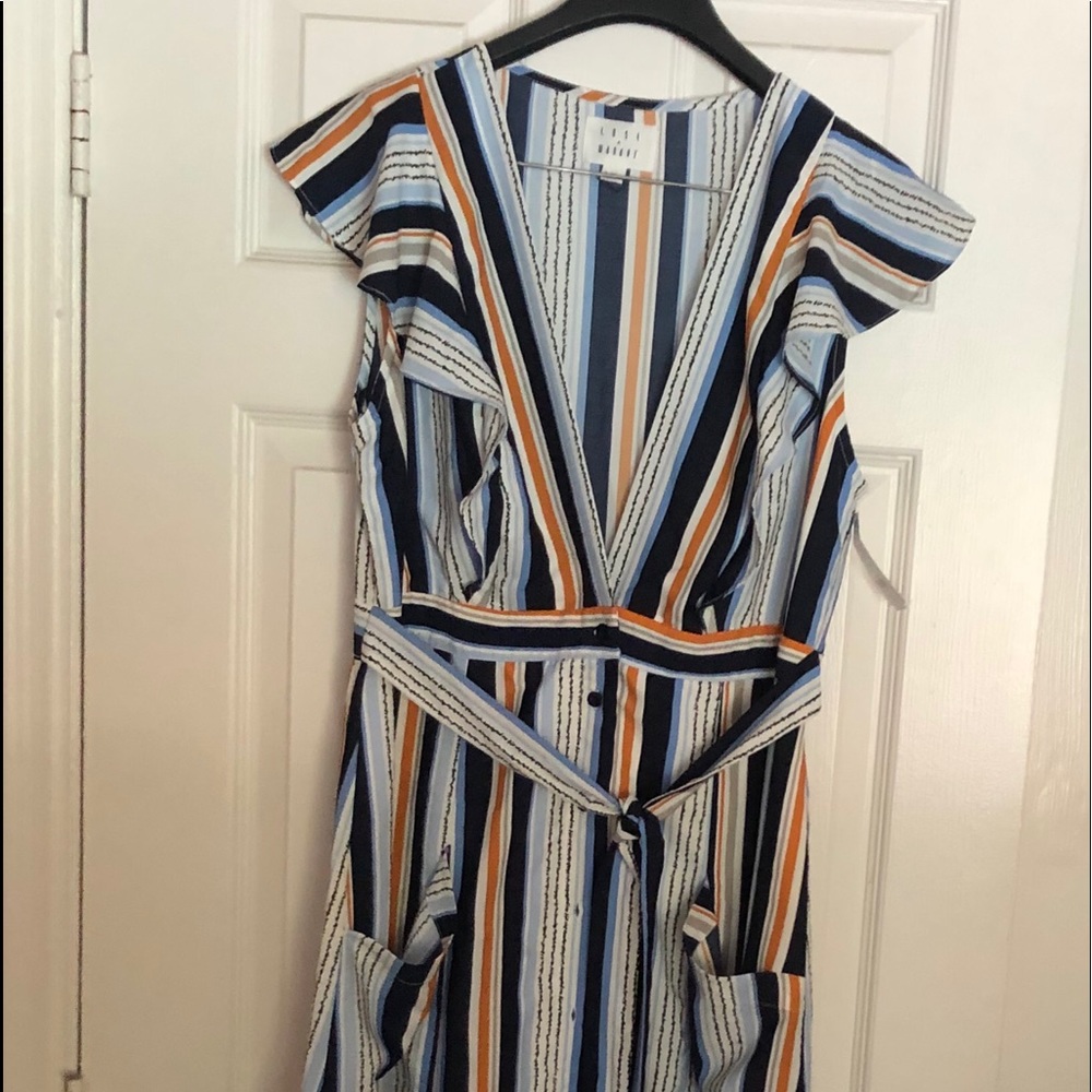 Stunning blue striped wrap dress - teen xl size